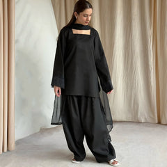Black Farshi Dress,3pcs