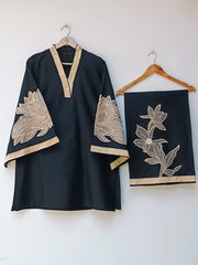 ,Almond plazzo black 2pc