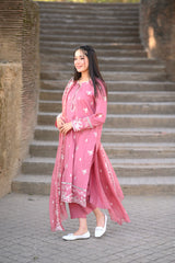 Blush 3pc embroidered