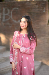 Blush 3pc embroidered