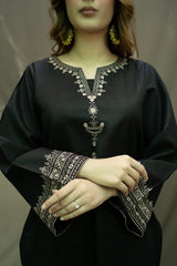 Black plant Embroidered 2pcs