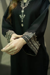 Black plant Embroidered 2pcs