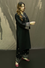 Black plant Embroidered 2pcs